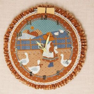 Rust Brown & Blue Farmgirl Wall Clock - Home Wall Decor